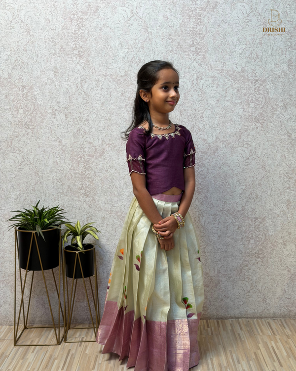 Ethnic Lavander Kids Dress