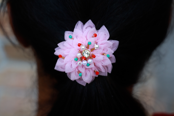 Netted Floral Design Hair Band