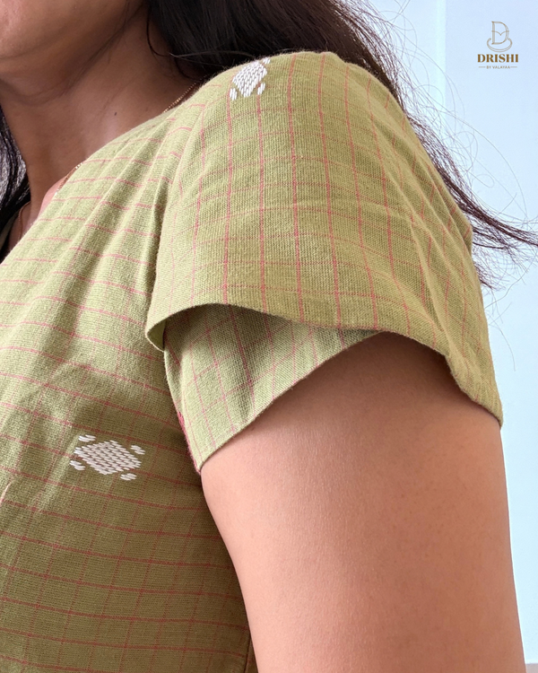 Olive Weave Wrap Top