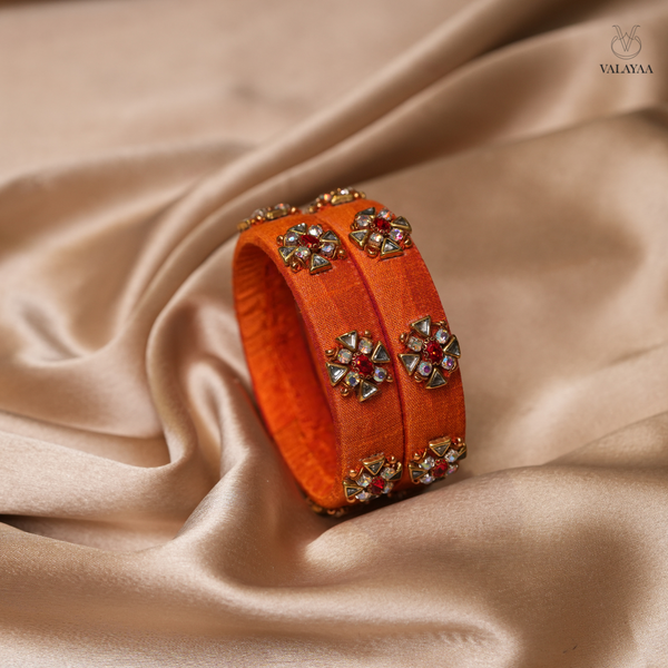 Sunburst Crystal Silk Bangle
