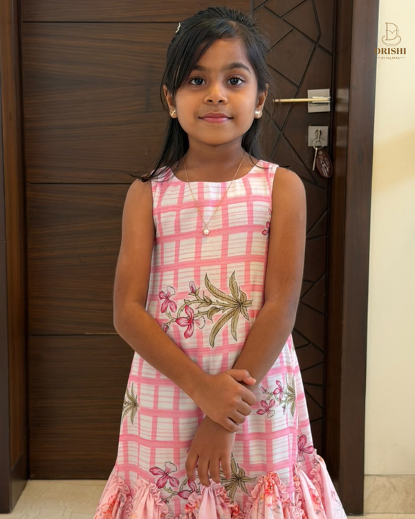 Diwali Pink Flare Dress