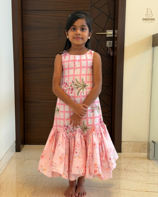 Diwali Pink Flare Dress