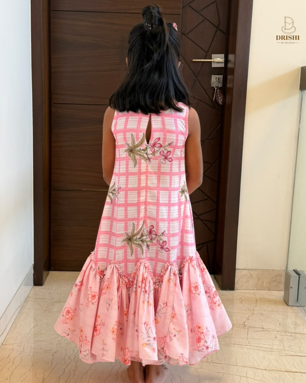 Diwali Pink Flare Dress