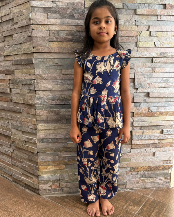 Navy Floral Kids Co-Ord Set