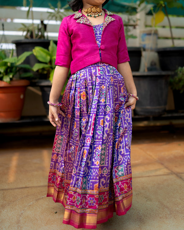 Patola silk with overcoat