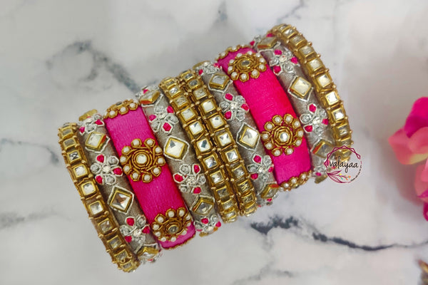 Thread And Mirror Work Bangles