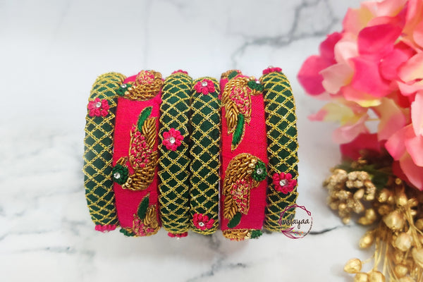 Parrot & Floral Design Bangle