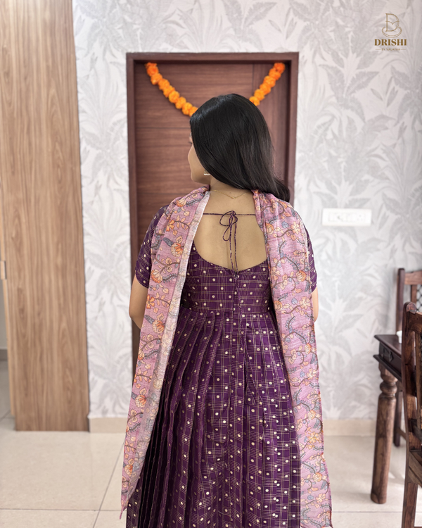Violet Veil Anarkali Set