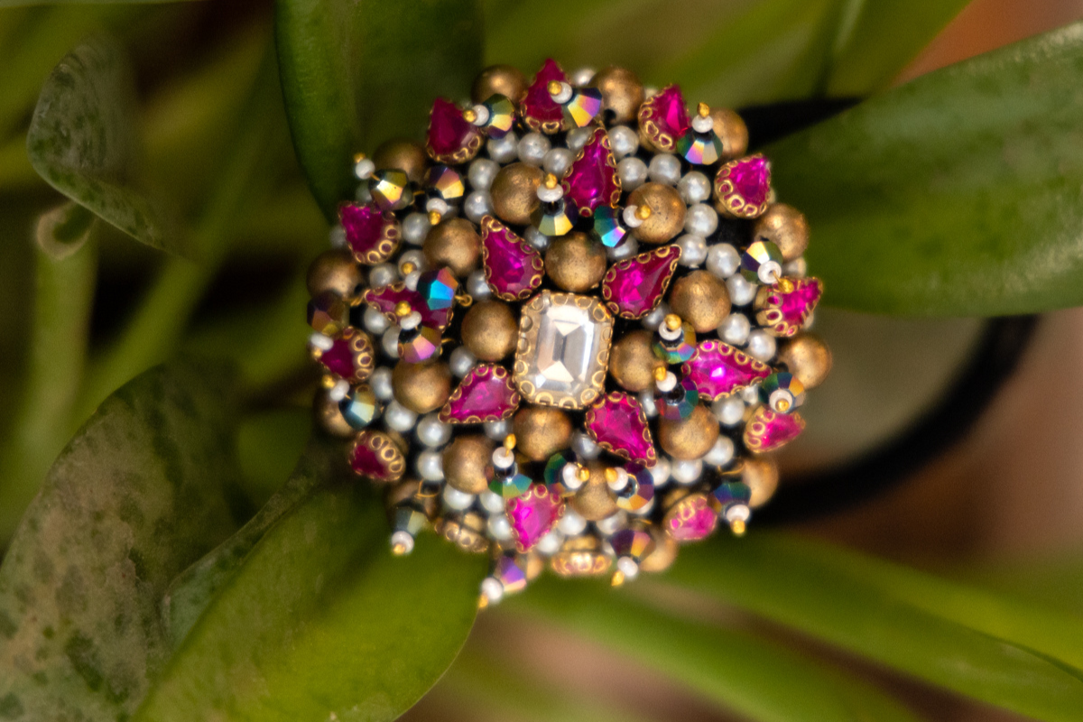 Stone Hair Rings Traditional Stone-Designed Hair Band – Elegant & Stylish