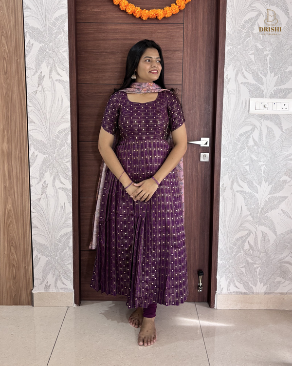 Violet Veil Anarkali Set
