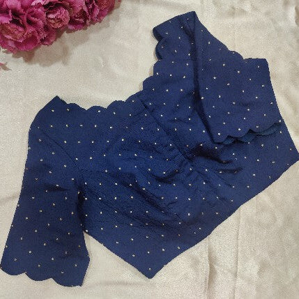 Scallop detailing on the Neckline Blouse