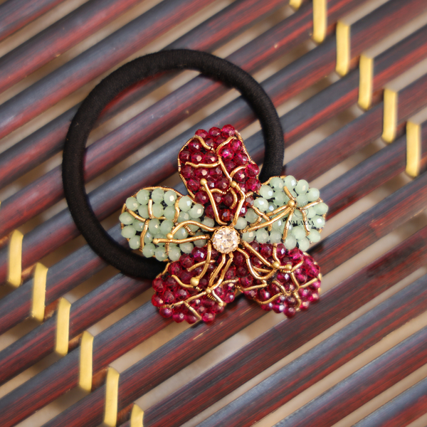 Rosy Pearl Floral Hair Band