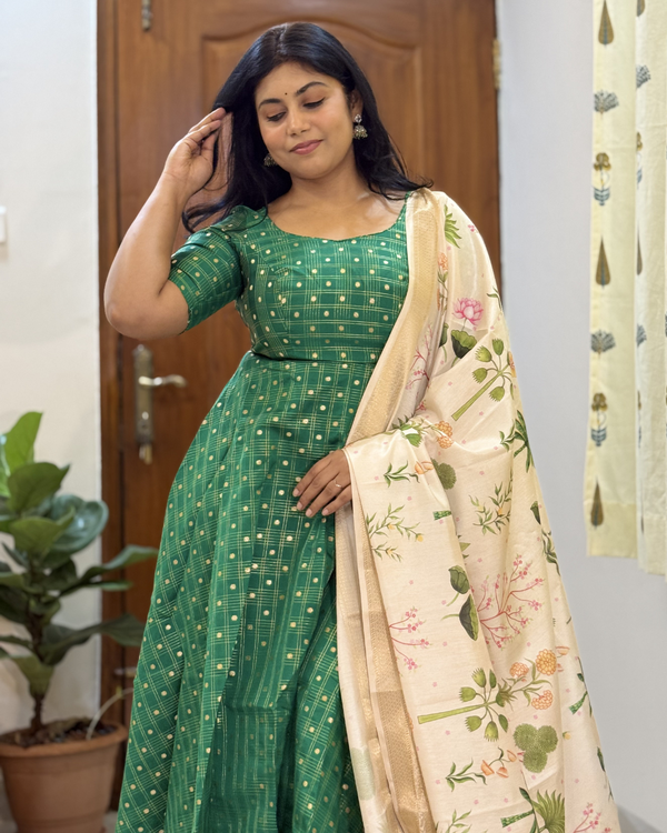 Botanical Bliss  Banarasi Anarkali