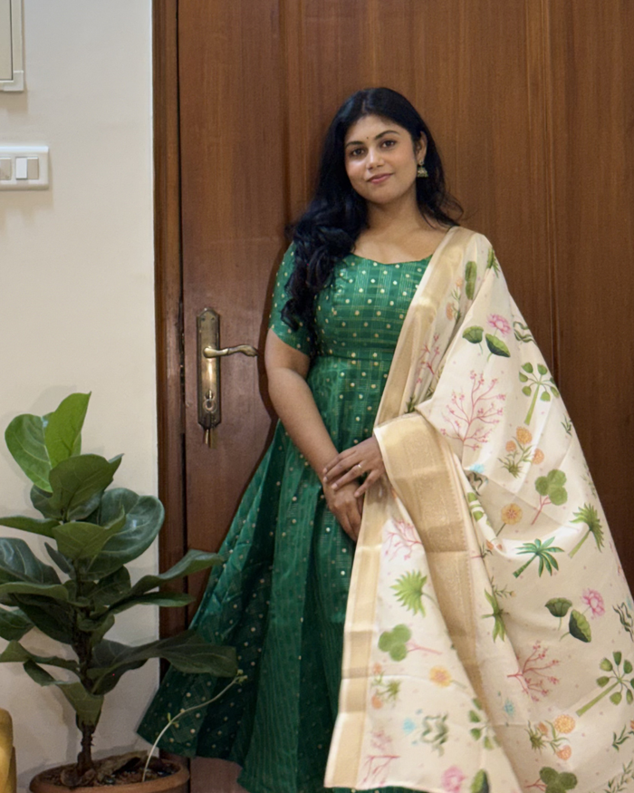 Botanical Bliss  Banarasi Anarkali