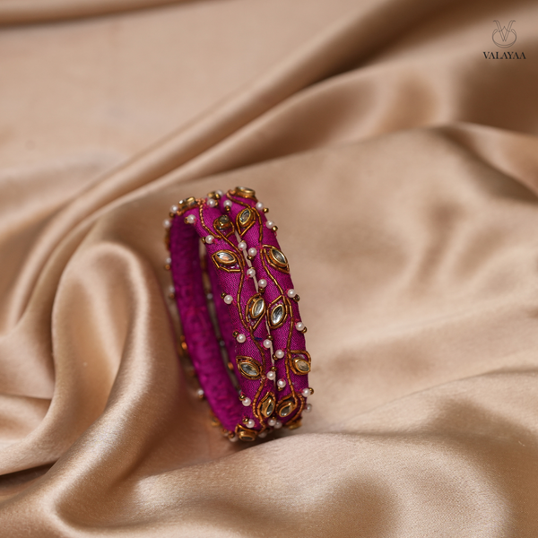 Rangriti Kundan Silk Bangle