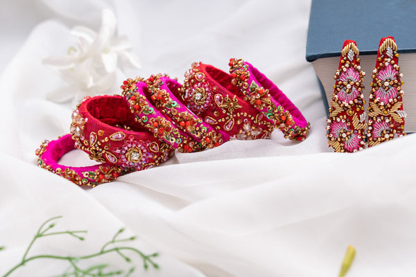 Handpainted Bangle With Tic Tac Clips