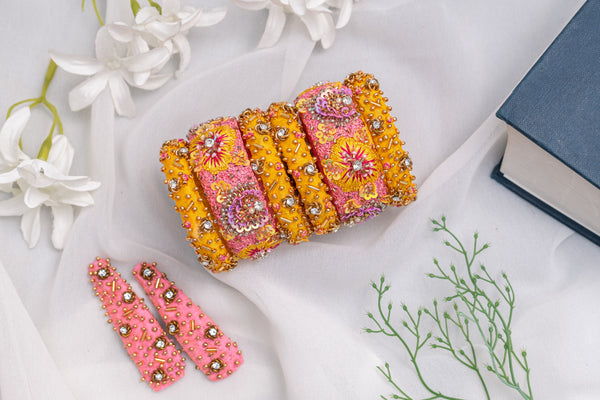Beaded Bangle With Tic Tac Clips