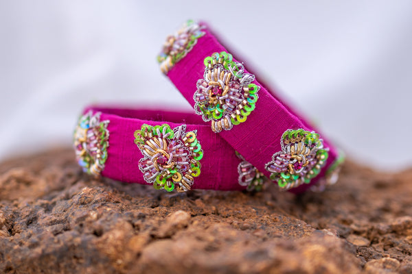 Blushing Petal Charm Bangle