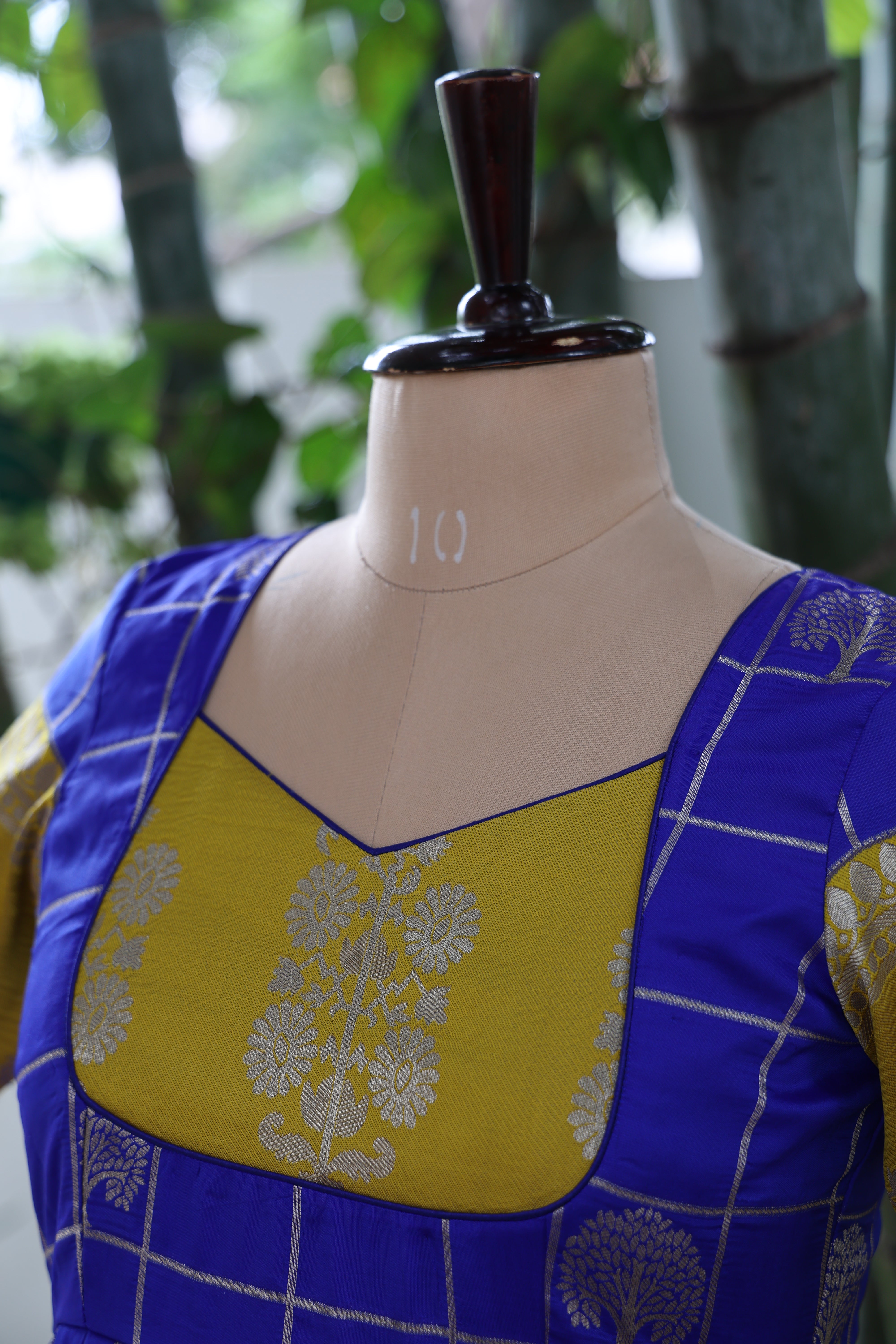 Royal Azure Checks Gown