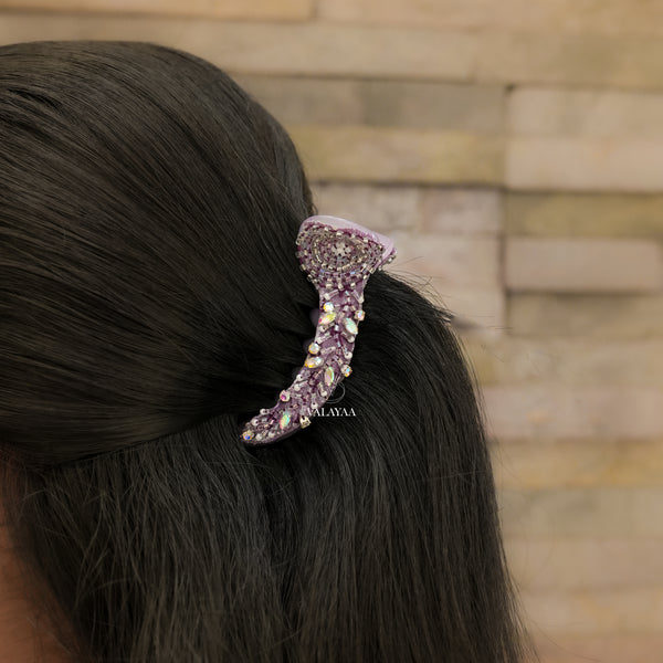 Lavander Glimmer Crocodile Clip
