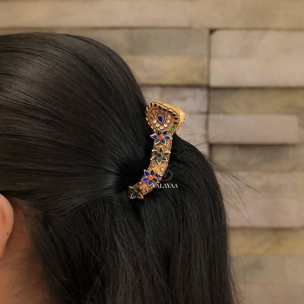 Yellow Stone Crocodile Clip