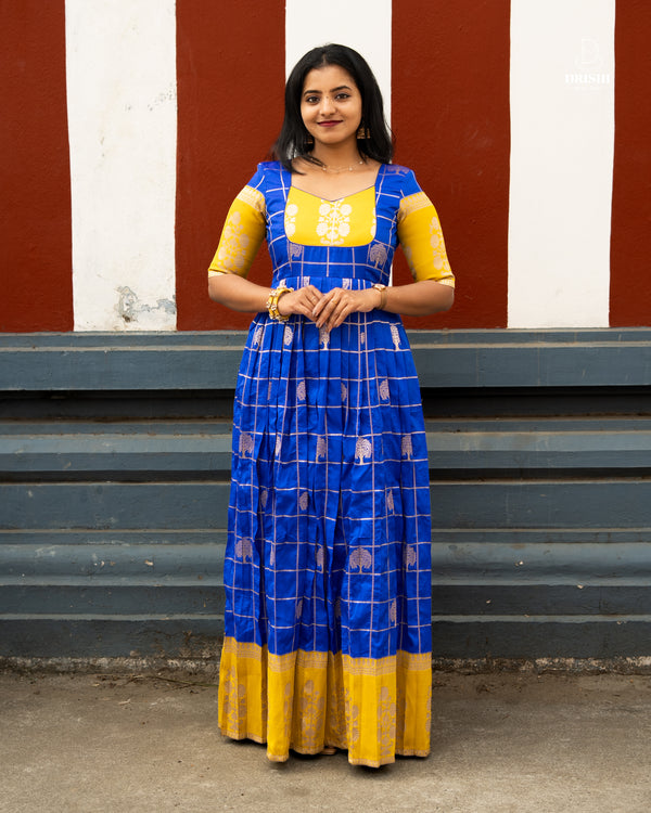 Royal Azure Checks Gown