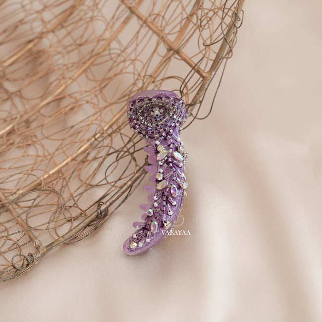 Lavander Glimmer Crocodile Clip
