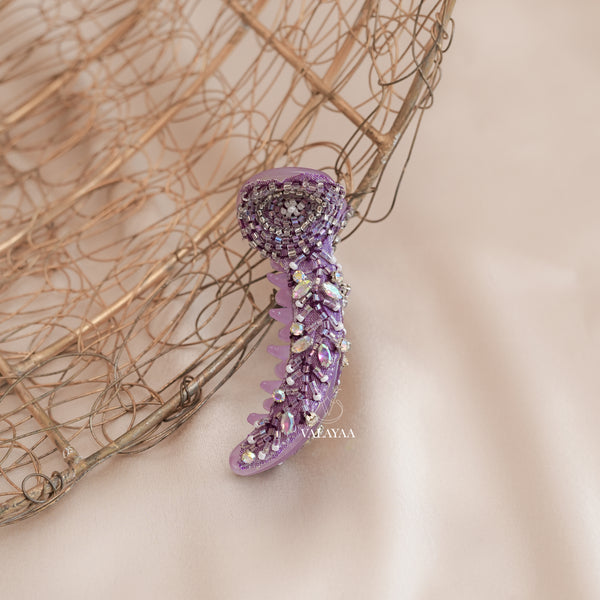 Lavander Glimmer Crocodile Clip