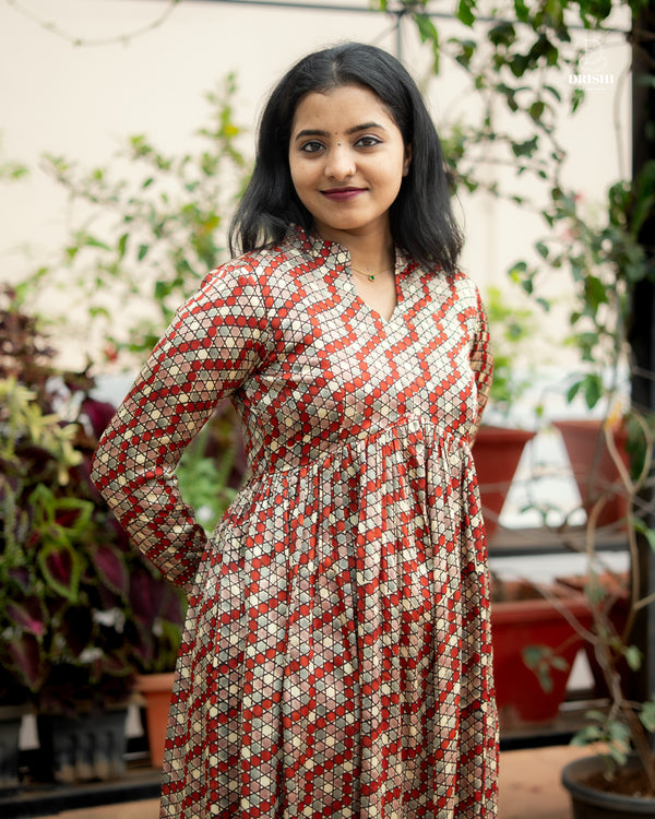 Rust Bloom Modal Silk Maxi Dress