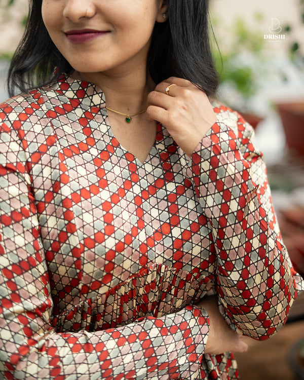 Rust Bloom Modal Silk Maxi Dress