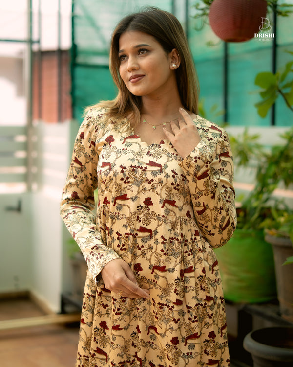 Ivory Bloom Midi Dress