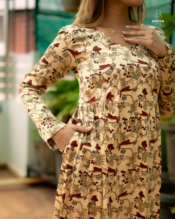 Ivory Bloom Midi Dress