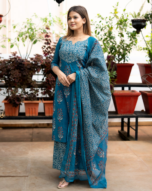 Teal Bloom Co-ord Set