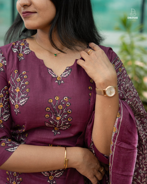 Wine Bloom Elegance Co-ord Set