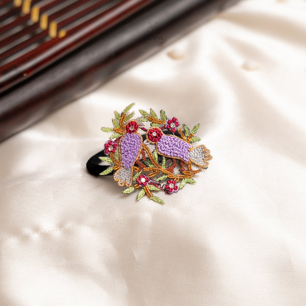 Lavander LoveBirds Alligator Clip