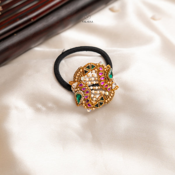 Navratna Pearl Crescent Hair Band