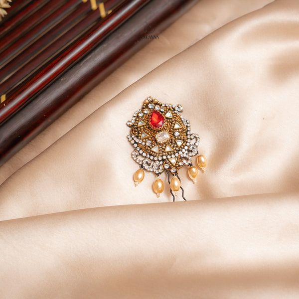 Kundan Tear Drop U-Pin