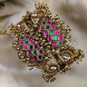 Green & Pink Crystal Kundan Bangle