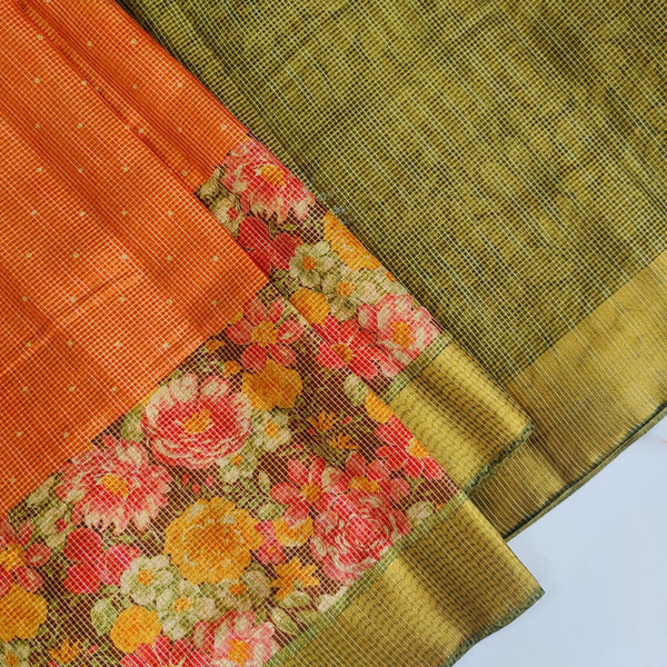 Grand Floral Zari Border Saree