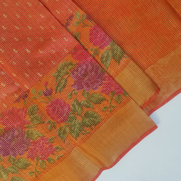 Grand Floral Zari Border Saree