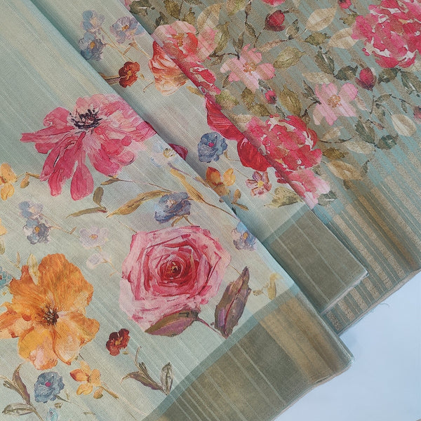 Floral Tissue Silk saree