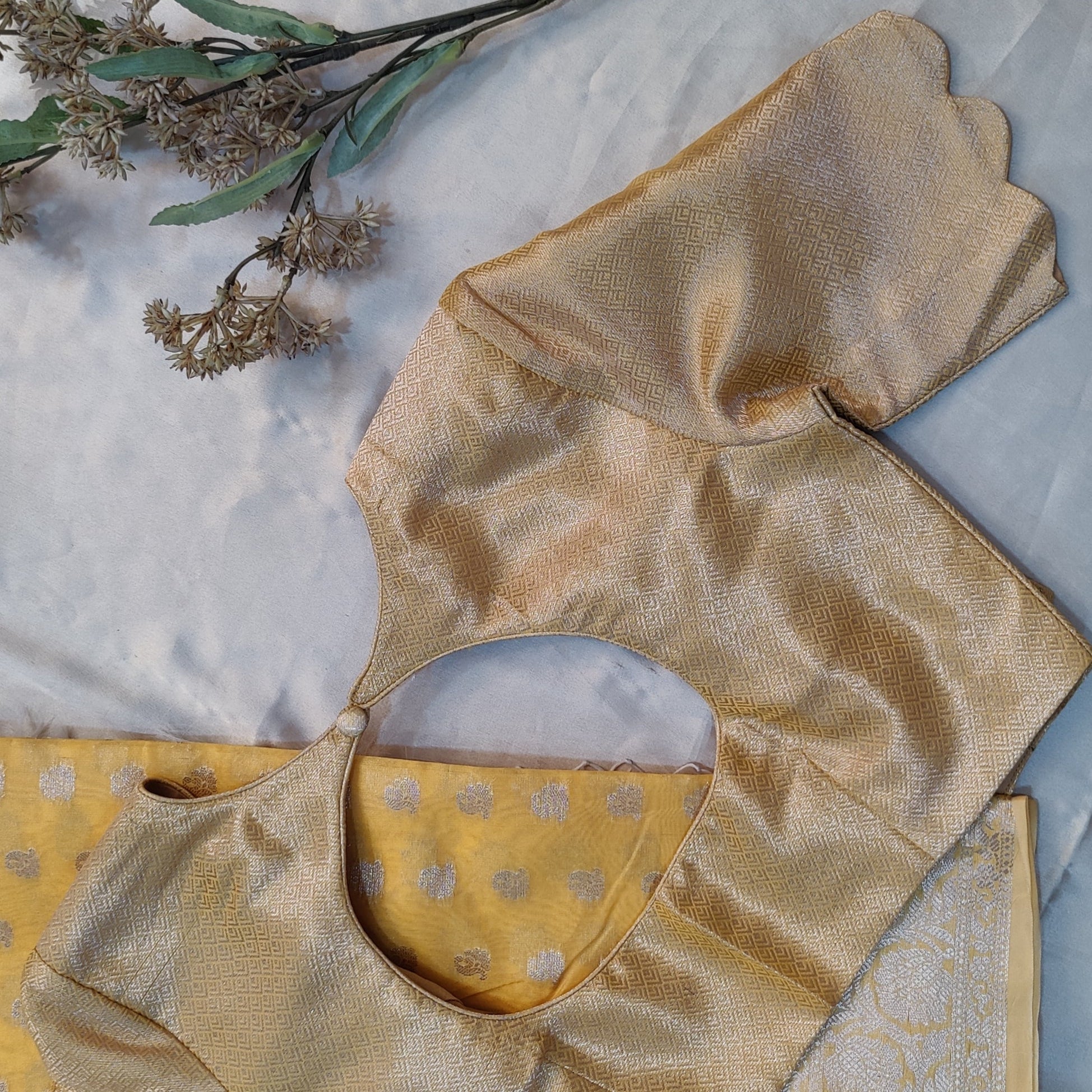 Soft center dip at the back Blouse Stitching