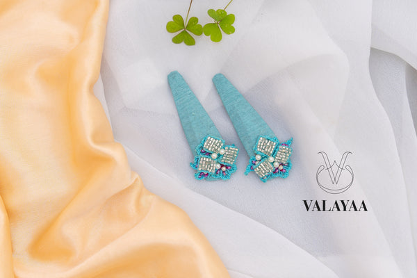 Baby Blue And Pearl Work Tic Tac Clips