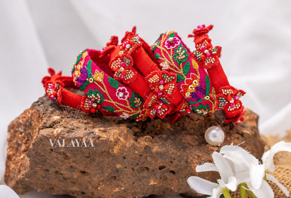 Paithani Inspired Flower Bangle