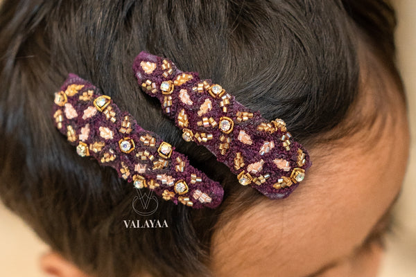 Sequin And Scattered Beads Tick Tak Hair Clips