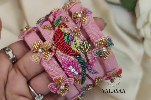 Paithani Inspired Bird Bangle Set (Adult)