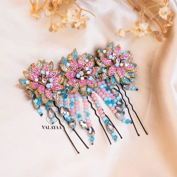 PASTEL 3D FLORAL HAIR VEIN