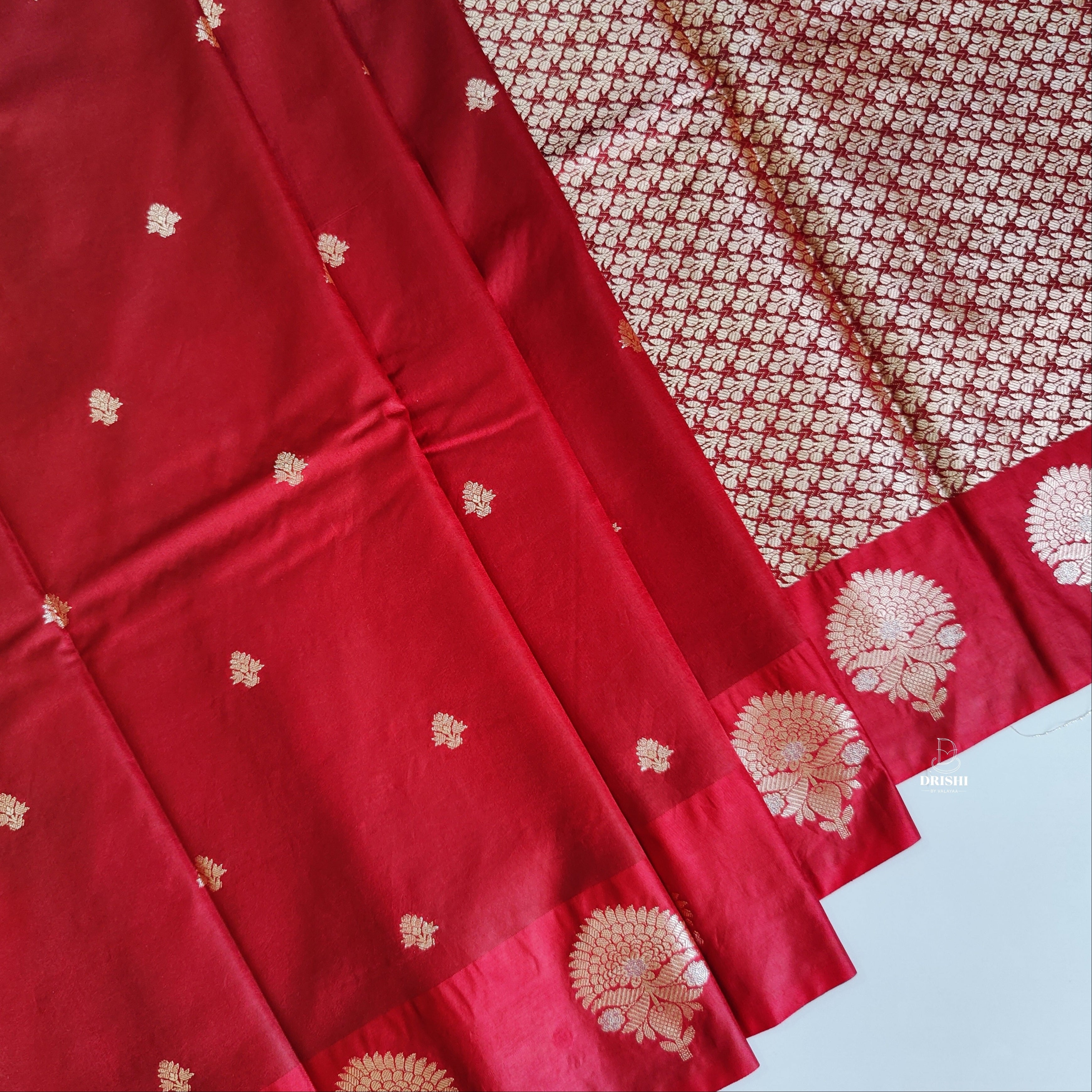 Maroon Raw Mango Saree