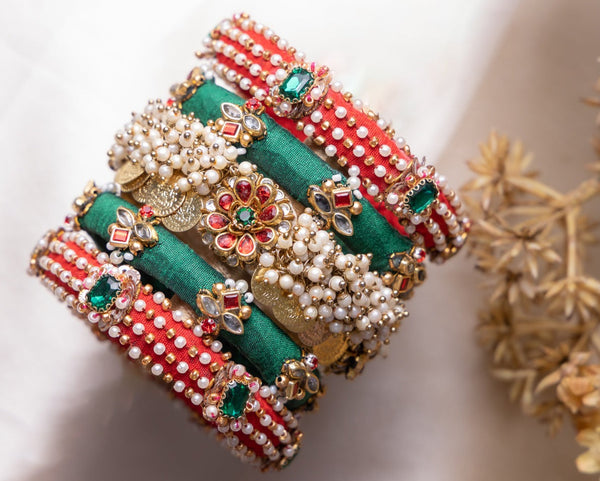 RED AND GREEN GHUNGROO BRIDAL COLLECTION