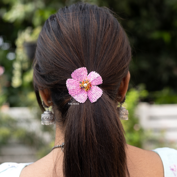 PINK FLORAL HAIR BAND